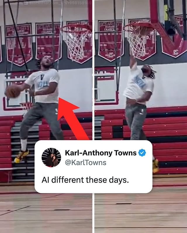 NBA球星唐斯震惊转发AI合成布伦森逆天扣篮视频 科技颠覆篮球视觉
