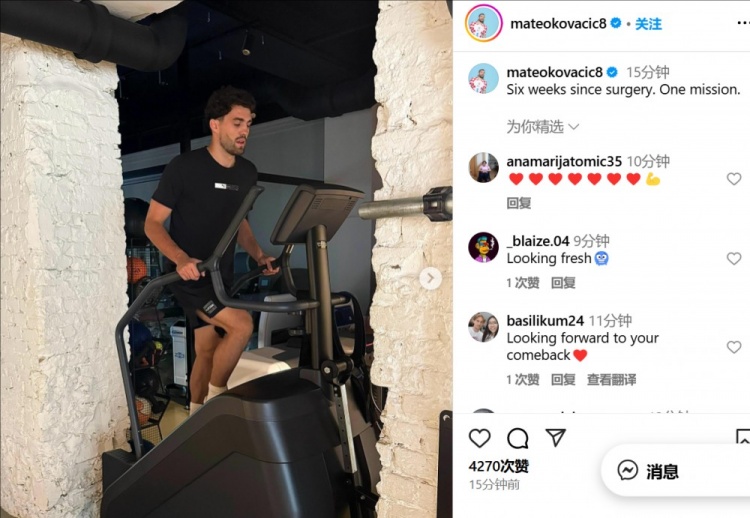 铁血归来 科瓦西奇术后六周咬牙复训剑指荣耀